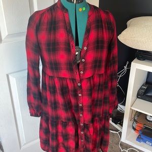 Red plaid dress